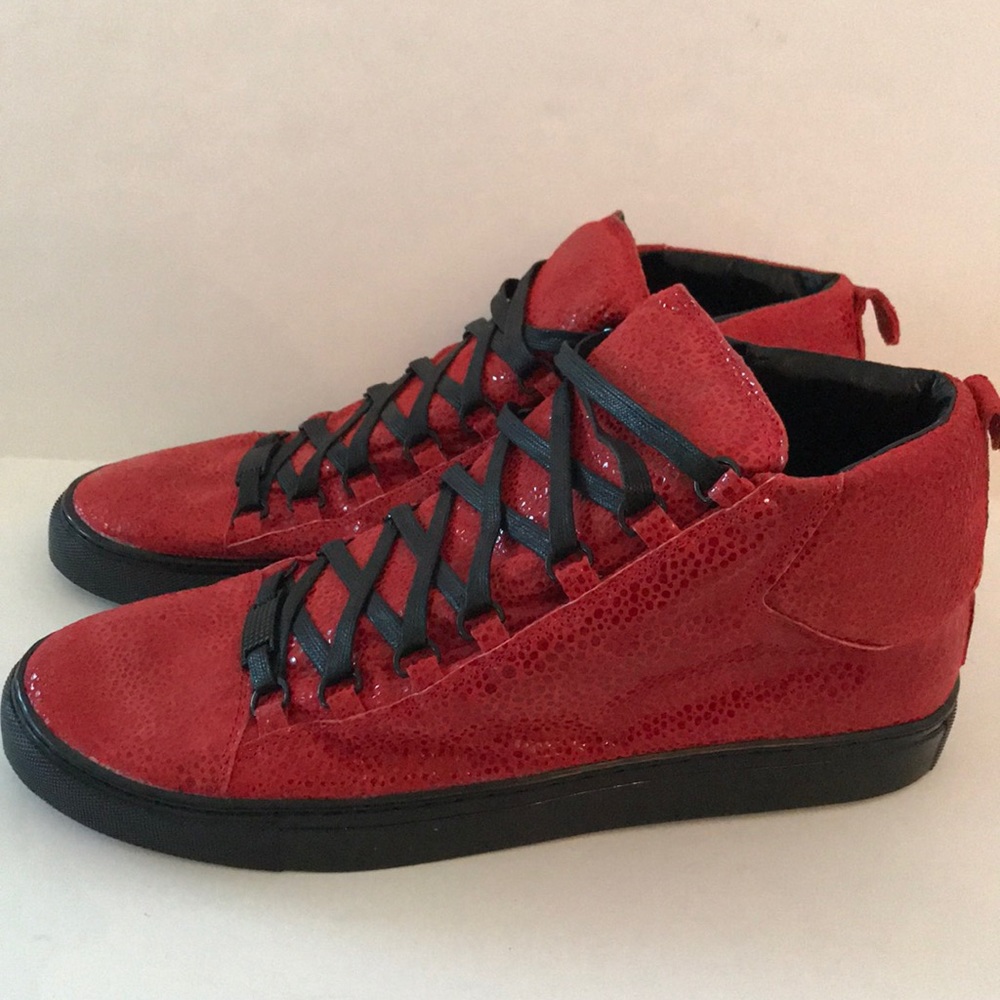 AUTHENTIC*Balenciaga Red Sneakers Like New Cond. - Picture 2 of 7